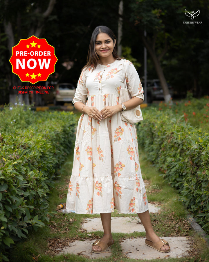 Deepi Maternity Dress with center Button