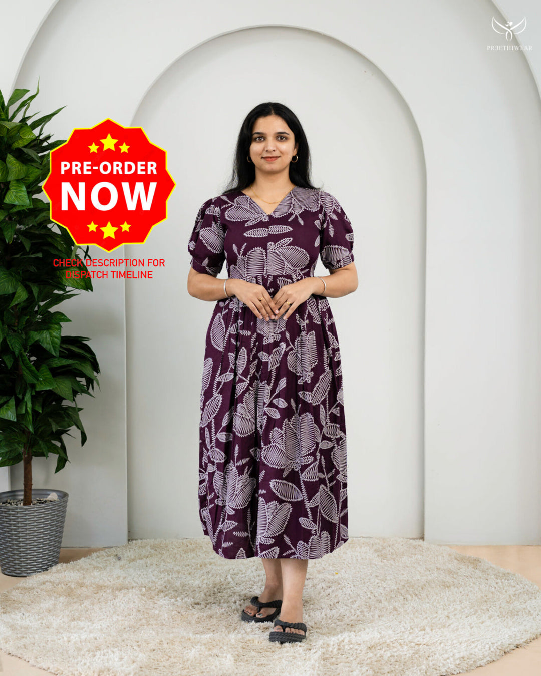 Aishu2  Maternity Dress with center Zip