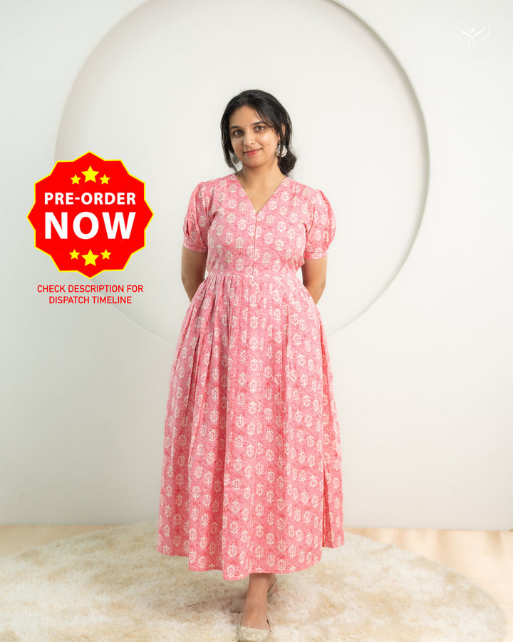 Rudhra1 Maternity Dress with center Zip