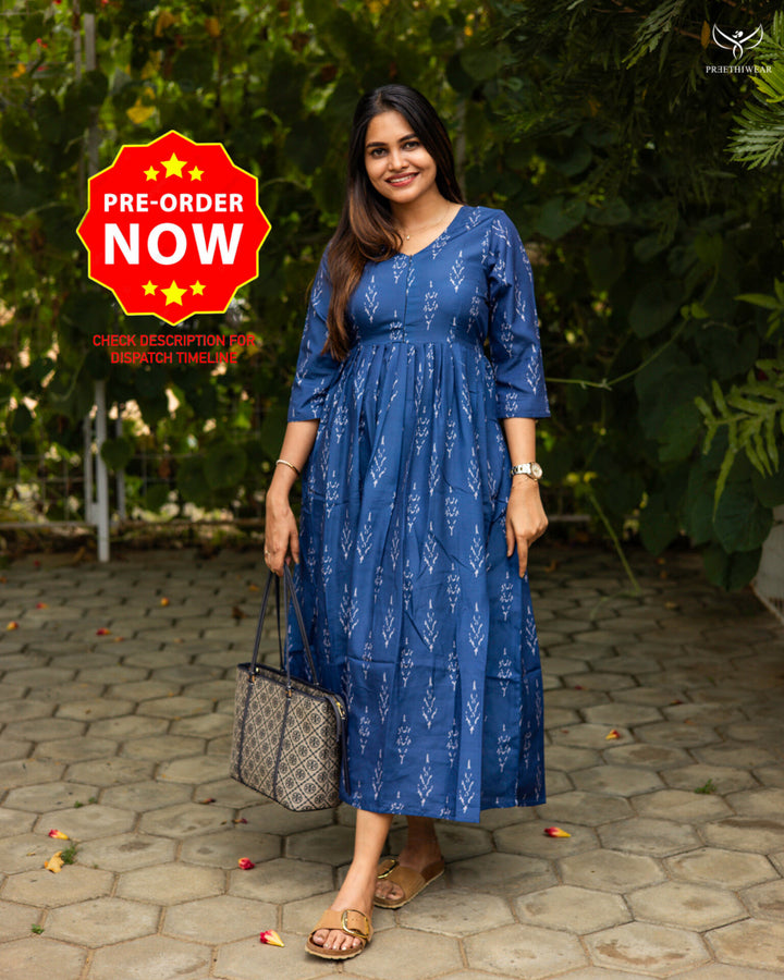 Akhila3  Maternity Dress with center Zip(PREORDER-SEP30)