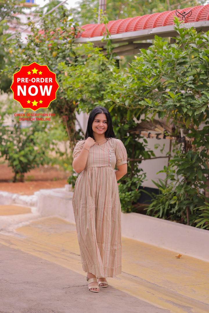 Harshitha Maternity Dress with center Zip