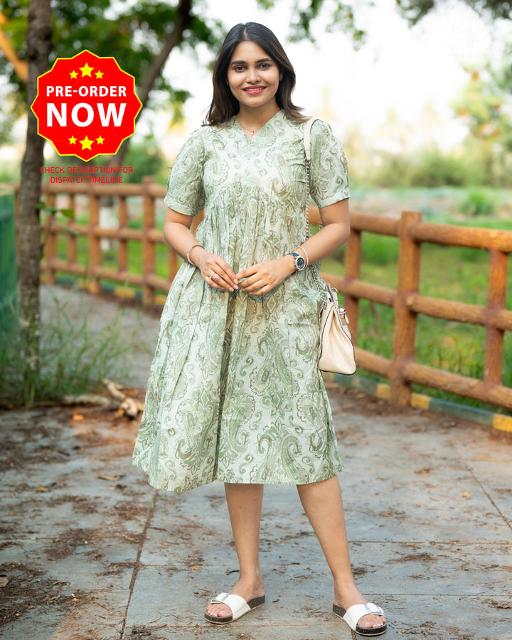 Dharani Maternity Dress with center zip
