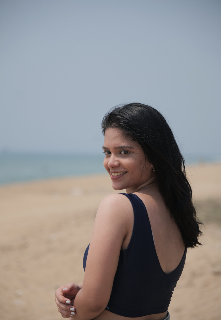 Navy Blue Sleeveless Blouse