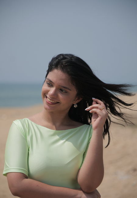 Pista Green Boat Neck Blouse