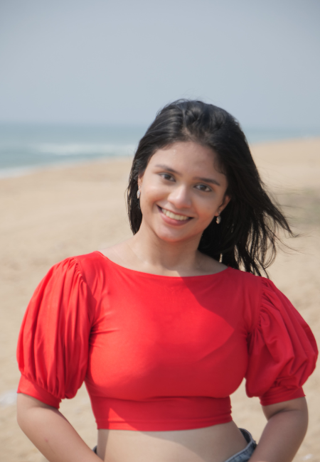 Red Puff Sleeve Blouse