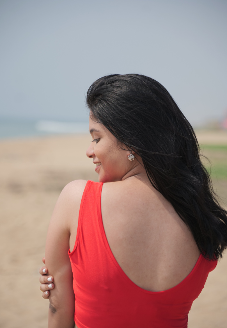 Red Sleeveless Blouse