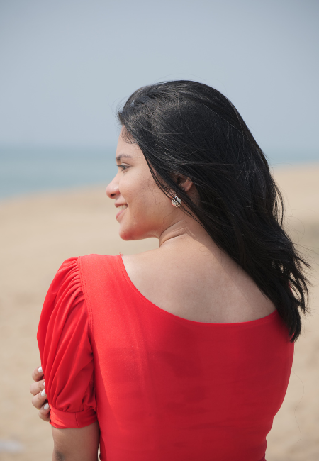 Red Puff Sleeve Blouse