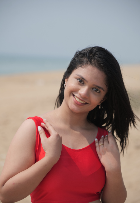 Red Sleeveless Blouse