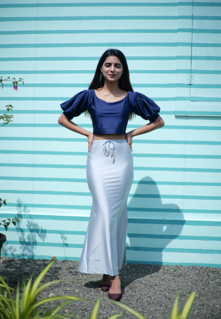 LightGrey Shimmer Saree Shapewear